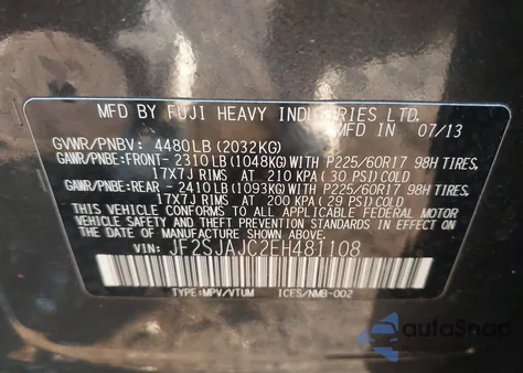 2014 Subaru Forester 2.5I Limited z USA, uszkodzony, nr VIN JF2SJAJC2EH481108